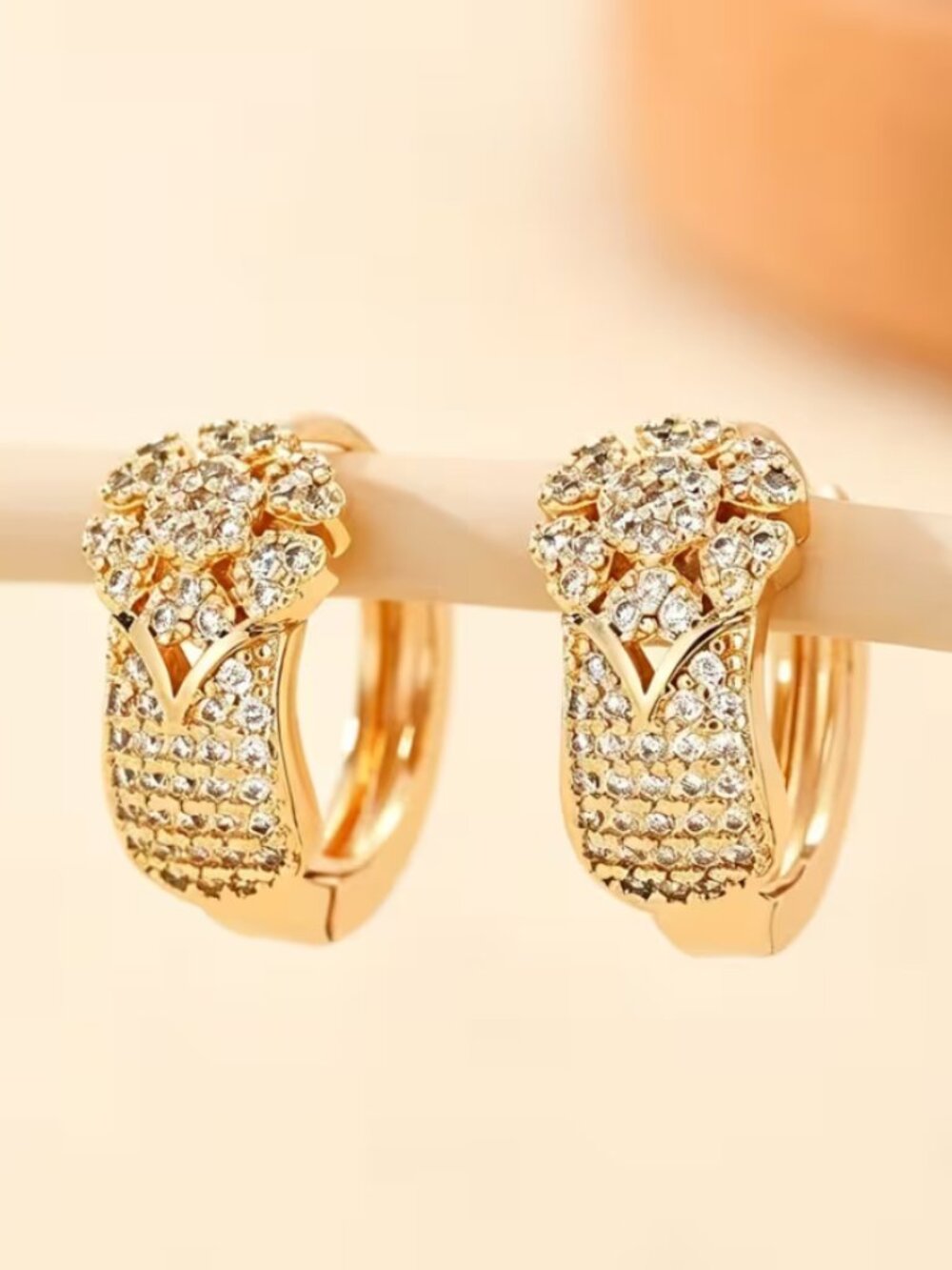 14K Gold Womens Small 2ct Diamond Hoop Earrings Ladies 14 K Silver Jewelry New